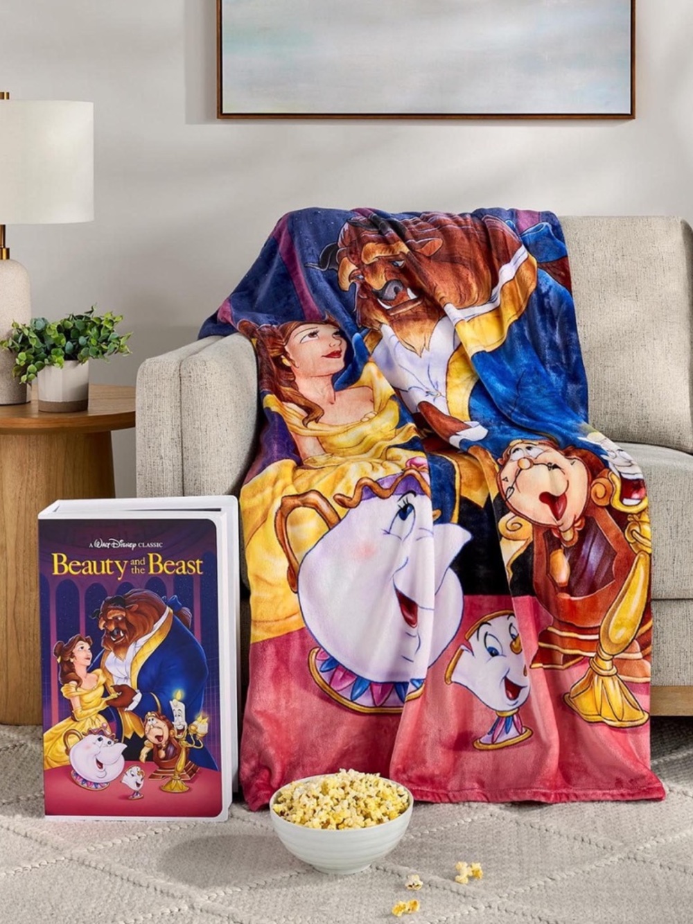 Beauty and the Beast Disney Classic VHS Boxed Silk Touch Throw, Collectible